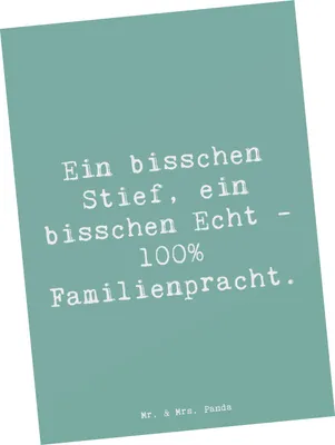 Produktbild von Mr. & Mrs. Panda Postkarte Spruch Liebe Stiefenkel - Meeresbrise - Geschenk, Grußkarte, Postkarten, Großeltern, Familienzusammenhalt, Ansichtskarten, Familienstrukturen