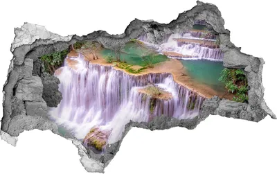 Produktbild von Selbstklebender Loch-3D-Aufkleber 95x73 cm Thailand Wasserfall