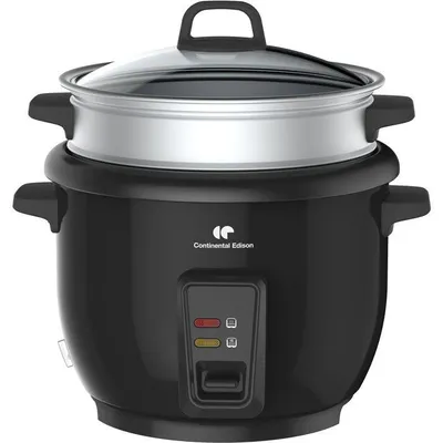 Produktbild von Reiskocher Continental Edison CECR18B, 700 W, 1,8 Liter, Edelstahl, mit Dampfgarer und Warmhaltefunktion