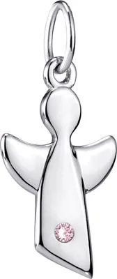 Produktbild von MATERIA Kinder Anhänger Schutzengel Oktober Geburtsstein - 925 Silber Kinderkette mit Zirkonia KA-459-rosa