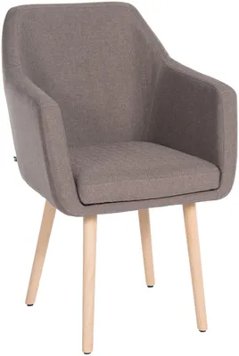 Produktbild von CLP Besucherstuhl Utrecht Stoff mit robustem Holzgestell taupe Gestell Farbe natur