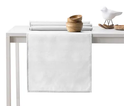 Tafelloper-Set 35x300 + 115x300 cm, wasserabweisend, weiß