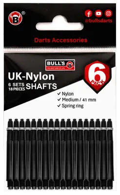 Produktbild von BULL'S 6-Pack Nylon Shaft - im/schw. -- 1 Stck