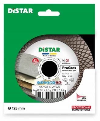 Imagen del producto de Disco de corte diamantado Distar PRO GRES de 115 mm para cerámica