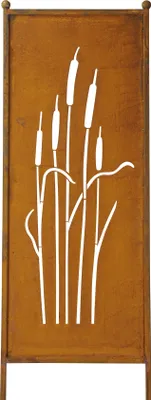 Produktbild von Stele Edelrost Sichtschutz "Schilfkolben" H165cm B52cm Windschutz Rost Dekowand Gartenstele