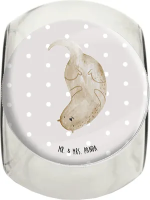 Produktbild von Mr. & Mrs. Panda gewürzglas Otter Kopfüber XL 2000ml - Grau Pastell - Geschenk, Bonboniere, Teedose, Seeotter, Kaffeedose, See, Vorratsglas, schraubglas, Vorratsbehälter