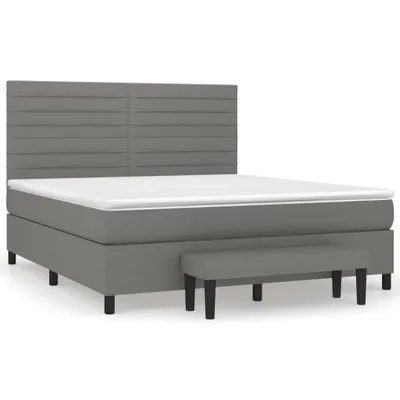 Productafbeelding van vidaXL Boxspringbed met matras, donkergrijs, 160x200 cm, gestoffeerd