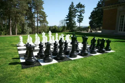 Produktbild von XL veľká šachová súprava - 64 cm - UV ochrana a detailné detaily - Luxusná trieda a skvelé - 2 figúrky možno naplniť pieskom alebo vodou - Dlhá životnosť Robustné a odolné voči UV žiareniu - Kompletná hra so super detailnými figúrkami