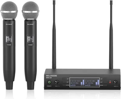 Immagine prodotto di Set di microfoni wireless - Set di microfoni professionali - Microfono wireless - Microfono UHF - Microfono per karaoke