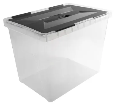 Aufbewahrungsbox 40L, transparent/anthrazit, stapelbar