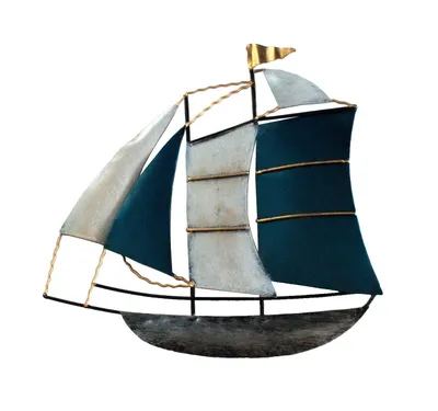 Produktbild von Wanddeko Schiff Segelboot Metall Segel Boot Maritim Wandbild Deko Skulptur Figur