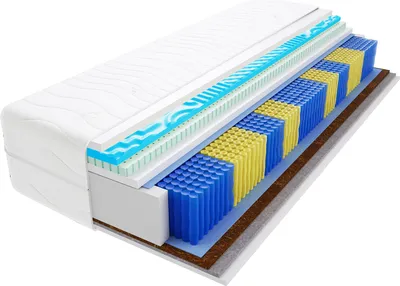 Produktbild von Matratze 140x200 cm Doppelmatratze, H3 & H5 Federkernmatratze, Taschenfederkernmatratze 22 cm Hoch Latex Kokosfaser Rosshaar Profilierter Visco Memory Hypoallergene, HR-Schaum, Wendematratze mit Klimafaser, Gesteppter Bezug Dario Multitaschen Visco Molet