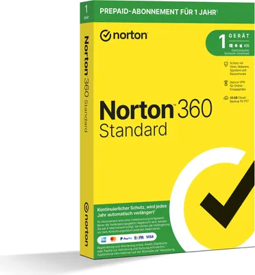 Produktbild von Norton 360 Standard, 1 Lizenz(en), 1 Jahr(e)