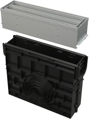 Productafbeelding van Alcadrain AVZ101R-R123R servicebox voor goten, symmetrisch, 100 mm, verzinkt