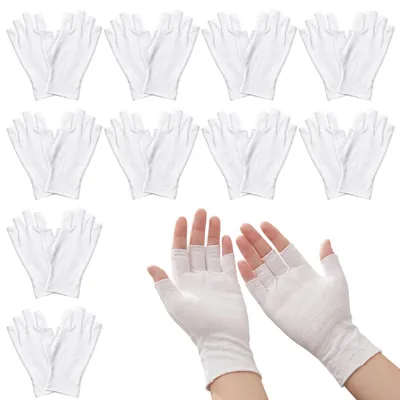 Imagen del producto de Juego de 10 pares de guantes de algodón sin dedos