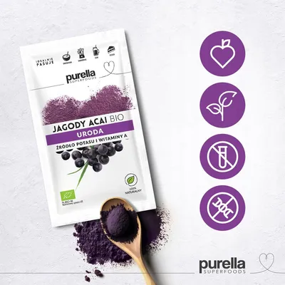 Immagine prodotto di Ekologiczne jagody Acai Purella 21 g