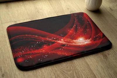 Obrázek produktu pro Koupelnová předložka - Koberec do koupelny - Absorpční rohožka Sprchové koberce - 90x60 cm - Červená abstrakce