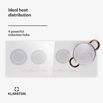 Obrázek produktu pro Klarstein indukční varná deska s 5 plotnami, 90 cm sklokeramická indukční varná deska s 5 varnými plotnami, indukční varná deska 11600 W, sporák s dotykovým ovládáním a ochranou proti přehřátí, účinná sklokeramická varná deska