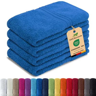 Produktbild von 4er-Set ARIZONA Handtuch-Serie von AR Line – 100% Baumwolle, 500 g/m², 4er-Set Gästetücher 30x50 cm, Royalblau