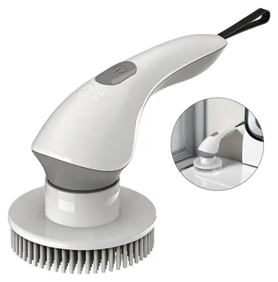 Produktbild von Elektrische Reinigungsbürste, wiederaufladbare Handreinigungsbürste, zur Reinigung von Geschirr/Badezimmer/Badewanne, mit mehreren Bürstenköpfen
