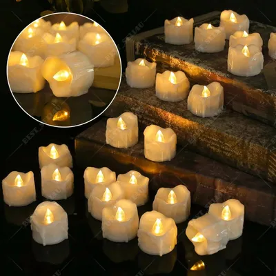 Zdjęcie produktu dla 24Pcs Świece LED Zasilane bateryjnie Bezpłomieniowe świece podgrzewacze Ciepłe świece elektryczne na Boże Narodzenie Impreza Wesele Dekoracja sypialni