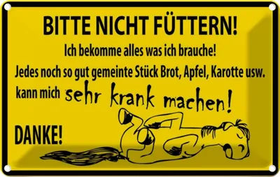 Produktbild von vianmo Blechschild 12x18 cm Bitte nicht füttern Pferd Warnschild Hinweisschild Sicherheit Vorsicht