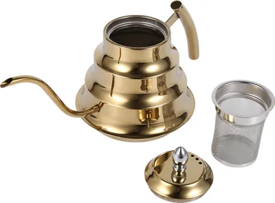 Produktbild von Teekanne, Kaffeekanne, Kaffee-Tropfkanne, Schwanenhals-Teekanne, Teekessel, Edelstahl-Teekessel