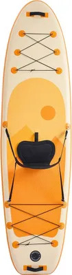 Produktbild von Aufblasbares Paddleboard mit Sitz, 3,23 m x 84 cm x 15 cm breites ultraleichtes SUP-Paddleboard, Stand-Up-Paddleboard mit Zubehör, Pumpe, Paddel, Finne, Rucksack, Knöchelleine, Gurt, für Jugendliche und Erwachsene