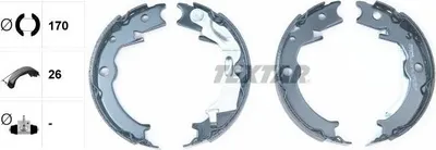 Produktbild von TEXTAR 91071000 Handbremsbeläge für CHEVROLET NUBIRA Kombi Handbremse 170mm