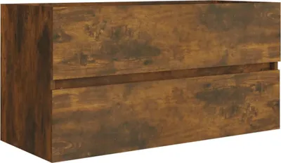 Obrázok produktu pre vidaXL Umývadlová skrinka Smoked Oak 90x38,5x45 cm Materiál dreva