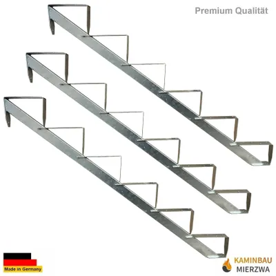 Produktbild von 3x Treppenholm Holz-Treppe Holm Treppenrahmen Treppenwange 6 Stufen Höhe 110cm Verzinkt