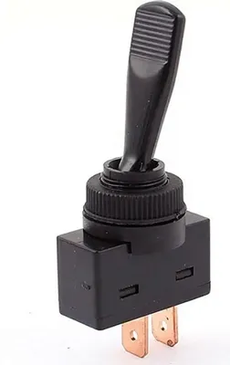 Produktbild von KFZ-Kippschalter schwarz 12V 20A, Kippschalter mit flachem Griff, EIN/AUS ASW-13