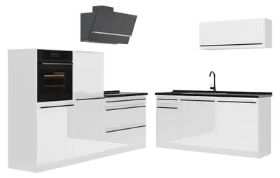 Productafbeelding van Keukeneenheid Vicco R-Line Wit Hoogglans/Wit 220 cm antraciet werkblad, Model 66339