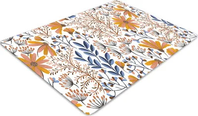 Produktbild von Stuhlunterlage Bürostuhlunterlage 120 cm x 90 cm Bodenmatte Bürostuhlunterlage - Lackierte Blumen