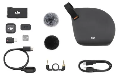 Produktbild von DJI Mic 3 (1 TX+1 RX), Omnidirektional, 22 dB, Kamera-Montageaufnehmer, Akku, Taschensender, Schwarz