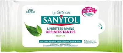Image de Sanytol Lingettes Mains X12 Hygiène Mains Nomade Et Efficace - Sanytol