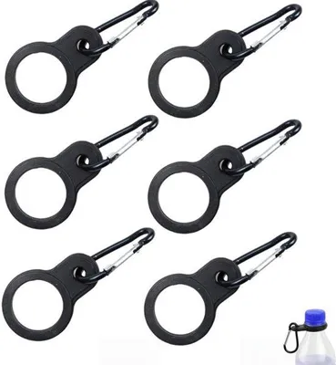 Image de Porte-bidon en silicone, lot de 6, noir, 100 x 36 mm