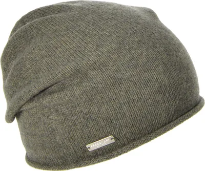 Seeberger Strickmütze-Beanie aus 100% Kaschmir mit Rollrand in grün