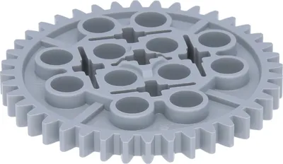 A single light gray LEGO Technic gear with 40 teeth is shown from a slightly elevated diagonal angle against a white background.