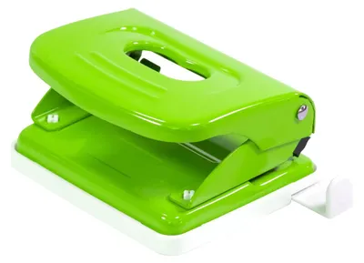 Produktbild von Idena 11533 - Locher aus Metall, Anschlagschiene mit Formatanzeige, grün, für 20