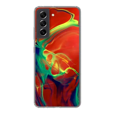 Produktbild von MuchoWow® Handyhülle Schutzhülle Hülle für Samsung Galaxy S21 FE Kunst - Tinte - Farben - Psychedelisch Silikon Softcase Handy Hülle - Mobiltelefonhülle