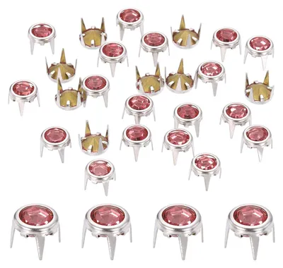 Nachfüllset mit 50 Strasssteinen, 7 mm, silber-rosa