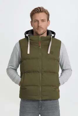 Produktbild von BLEND BHJens Herren Weste Steppweste Outdoor Weste mit Kapuze Stehkragen Eingrifftaschen Regular fit, KI-generiertes Bild