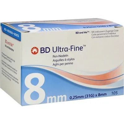 Produktbild von BD Ultra-Fine Pen needles 8 mm 31 G 0,25 mm 105 ks