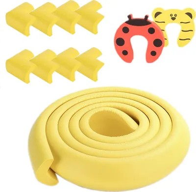 Produktbild von CANDeal 5 Meter L-Form Kantenschutz und 8 x Eckenschutz-Set, Premium-High-Density-Schaum baby schützende Haushaltswerkzeug für Tisch, Bank und andere Wohnmöbel - Gelb