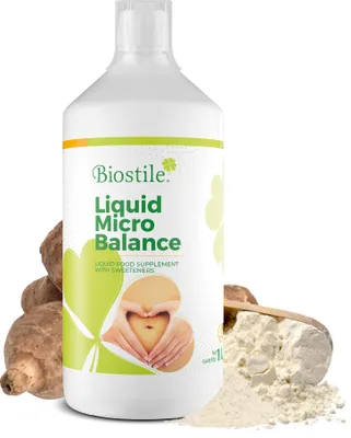 Produktbild von Biostile Liquid Micro Balance – Flüssiges Präbiotikum mit Arabinogalactan, Inulin und Betaglucan für eine gesunde Darmflora
