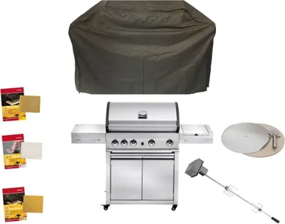 Produktbild von Gasgrill Grandhall ELITE G4 Trolley Grillpaket 23 kW Grill Gas Gartenkamin BBQ