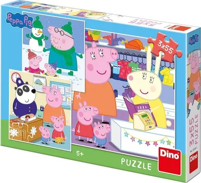 Produktbild von DINO Puzzle Peppa Pig 3x55 Teile