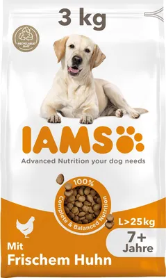 Produktbild von IAMS Senior Hundefutter trocken mit Huhn für große Hunde, 3 kg