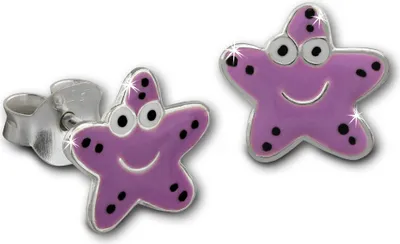 Produktbild von Teenie-Weenie Ohrstecker für Kinder 925 Silber rosa Seestern Ohrringe SDO8149A